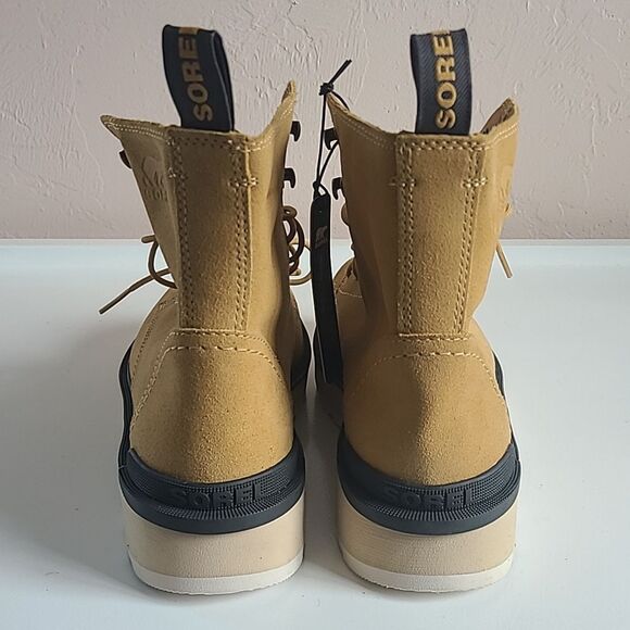 Sorel Hi Line Lace Waterproof Leather Platform Boots COLOR Geo Yellow/ Size 8 - Picture 6 of 16